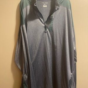 Michigan State Champion Heather Gray and Dark Green Zip Pullover